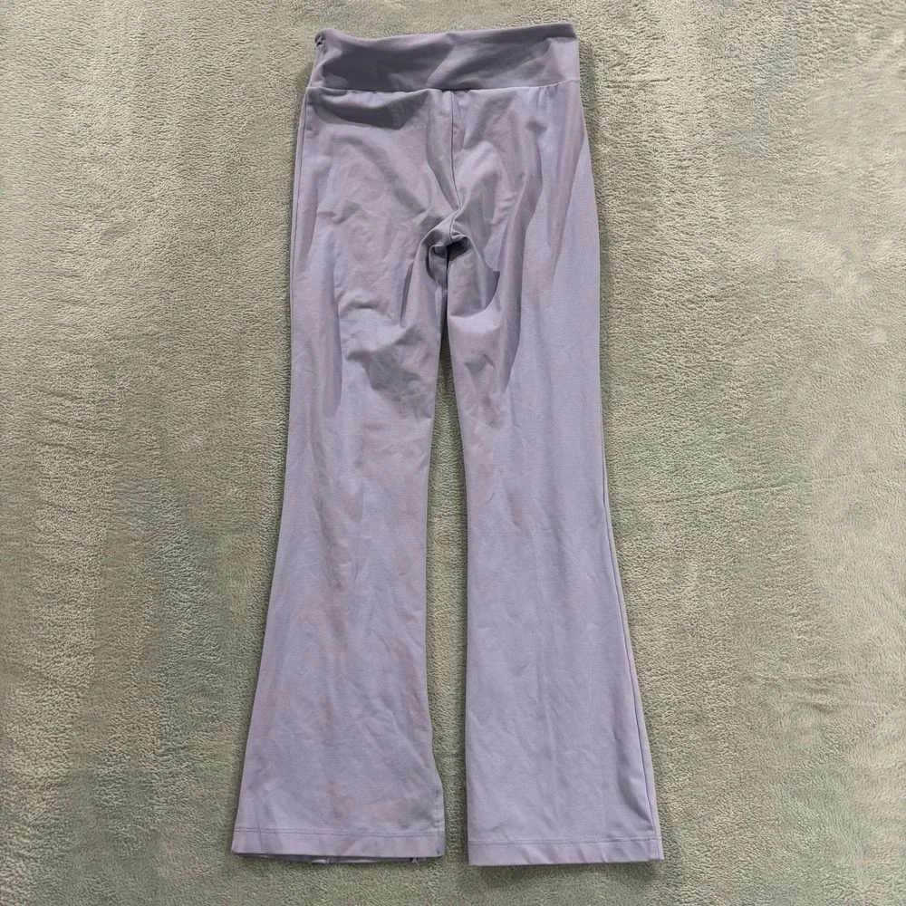 Converse Flare Leggings Youth Medium 10-14 High Rise Violet Chuck Patch Logo